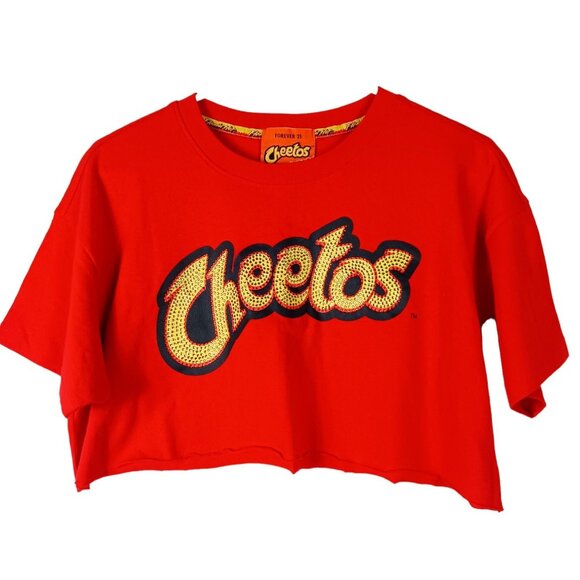 Forever 21 x Cheetos Flamin Hot Rhinestone Crop Top M - Picture 1 of 5
